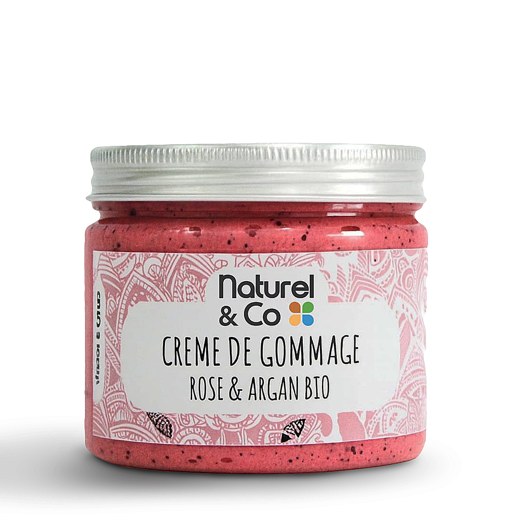 Crème de gommage rose et argan bio 200ml